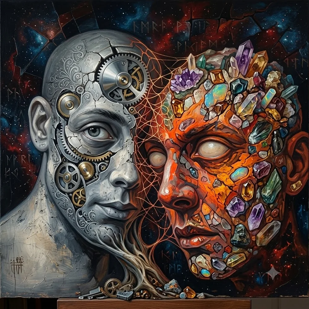 שפה בעידן ה־AI — פנים חצי־מכניות וחצי־גבישיות