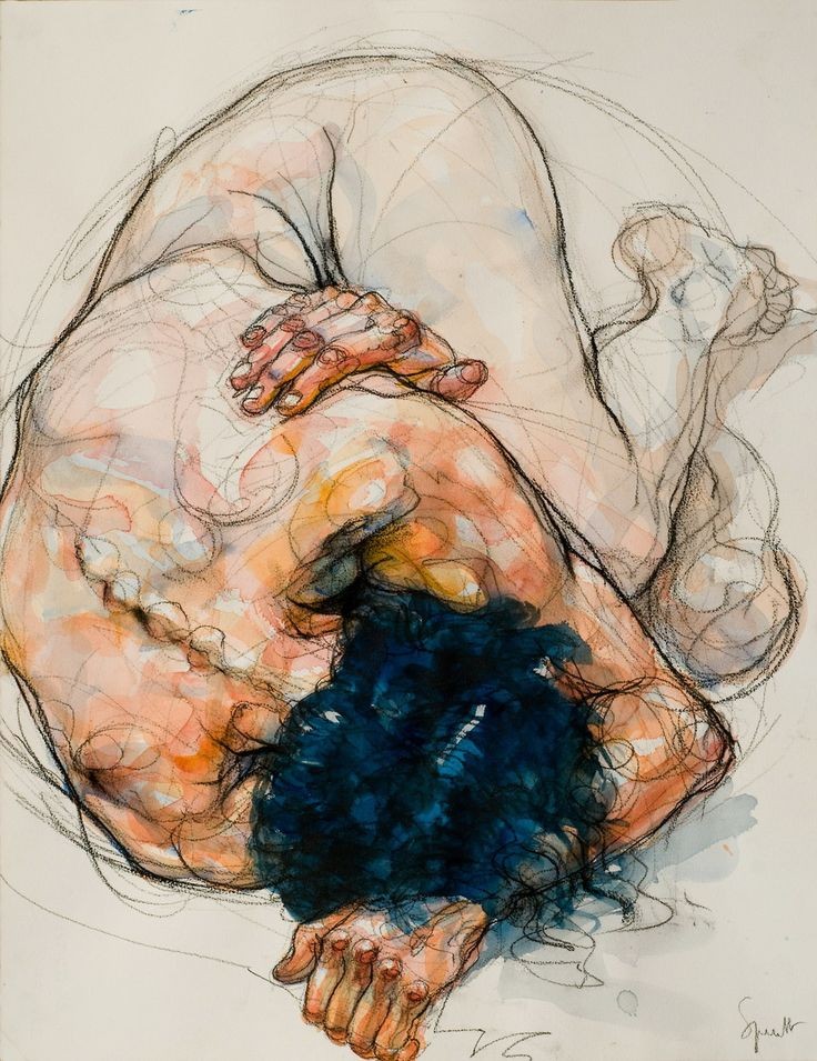 Sylvie Guillot — פסטל יבש שחור וצבעי מים