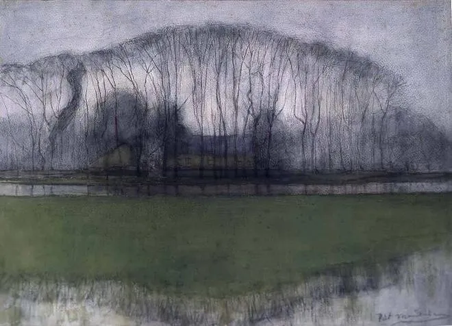 פיט מונדריאן — שורת עצים בנוף מרסיי, 1905